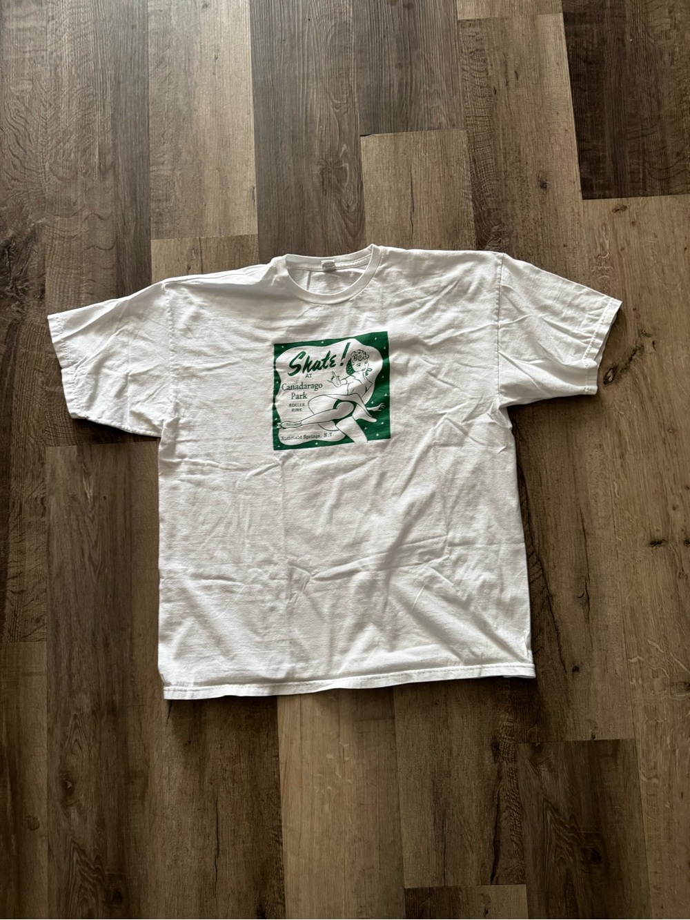 Vintage Skate Graphic Short Sleeve T-Shirt - White/Green